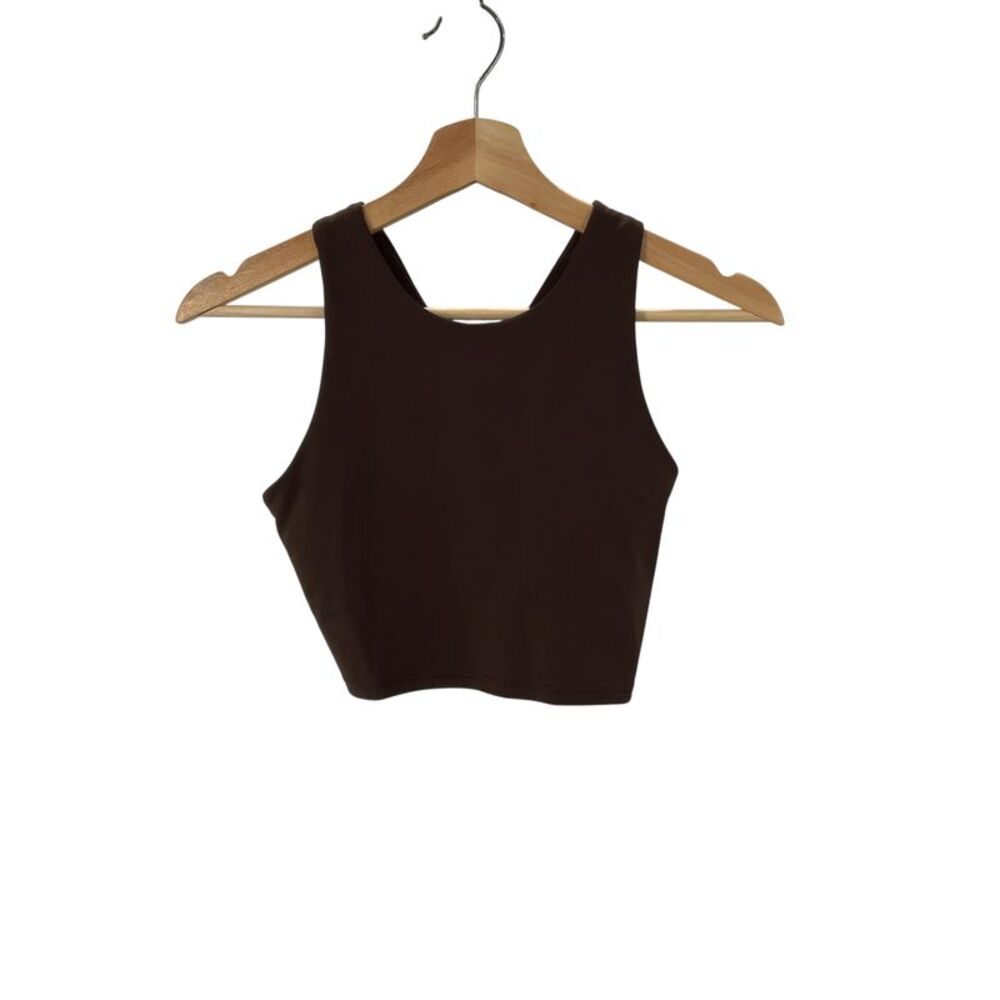 Quince Women Ultra-Form High-Neck Cropped Tank Brown XS